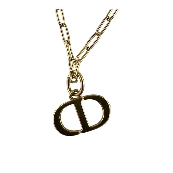 Authentic Dior Reworked Necklace CD Zipper Pendant Gold Plated Chain - Picture 2 of 4